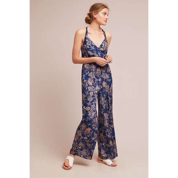 NEW Anthropologie PAISLEY JUMPSUIT XSP PXS petite size - Picture 2 of 8